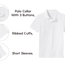 White (5-Pack) 6 10-Pack School Uniform Tagless Polo Tshirt for Little Boys & Big Boys